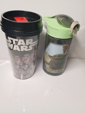 Zak Designs Star Wars Tumbler Duo: "Vintage 2015" Stormtrooper & 2020 Baby Yoda